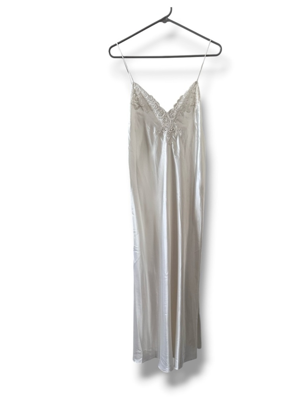 Vintage Victoria's Secret Gold Label White Satin Lace Bridal Maxi Slip Sz Large